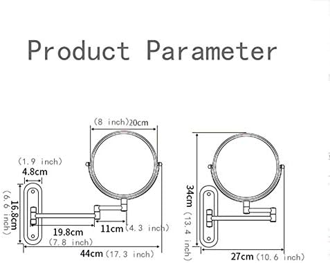 DEIHGE Wall Mounted Makeup Mirror with 360 Degree Swivel and 10x Magnification