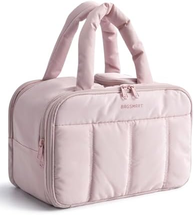 BAGSMART Travel Toiletry Bag with Handle - Pink