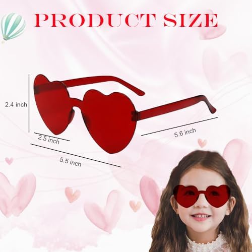 Glitter Heart Headband Sunglasses Set for Valentines Day