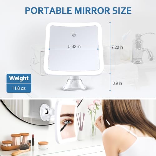 30X Magnifying Mirror with Light and Timer