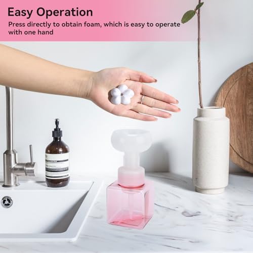 84oz Foaming Soap Dispenser with Cute Flower Shape Design Pink