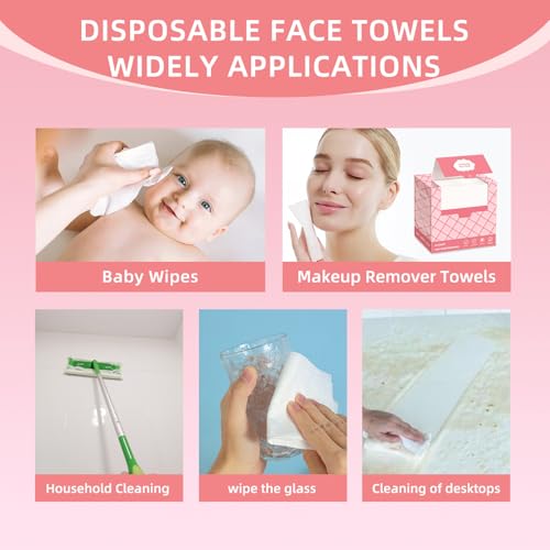 ICOTLE 50 Pack Disposable Face Towels 10x12