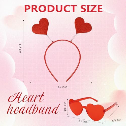 GAFATORY Heart Headband and Sunglasses Set 1