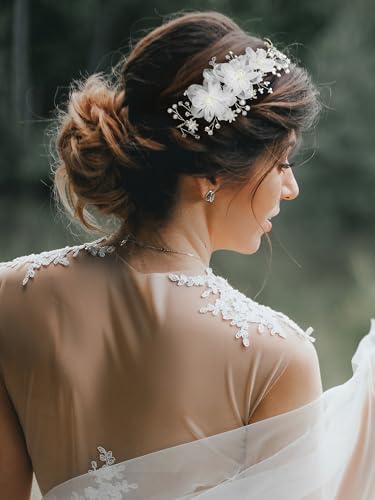 SWEETV Silver Rhinestone Wedding Headband for Bride