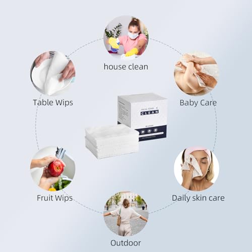 PUPUPE Viscose Biodegradable Face Towels 50 Count 1