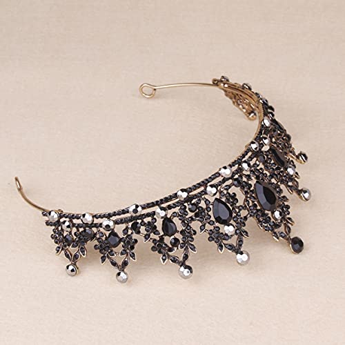 Vofler Black Crown Tiara for Women - Gothic Halloween Costume Headband