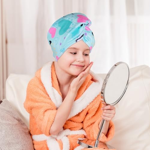FIOBEE Microfiber Hair Towel Wrap for Kids and Girls