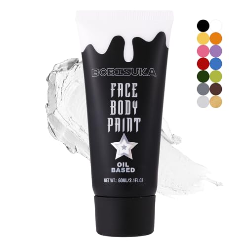 BOBISUKA White Face Paint Blendable Cream for Halloween and Cosplay
