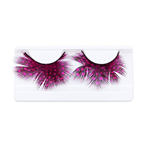 MIPPER Feather False Eyelashes with Rose Red Spot