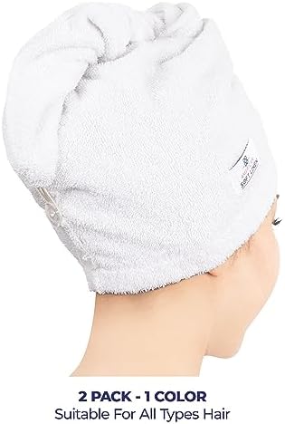 American Soft Linen 100 Cotton Hair Towels 2 Pack