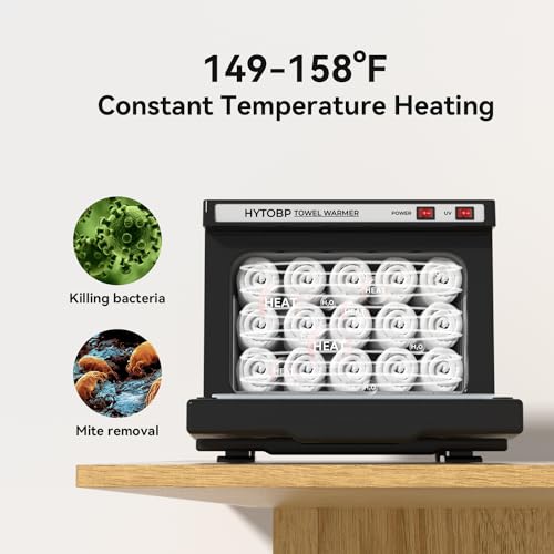 HYTOBP Hot Towel Warmer 85L Black Spa Cabinet