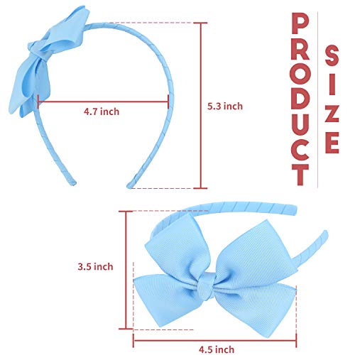 Fashion Baby Blue Grosgrain Bow Headband for Girls