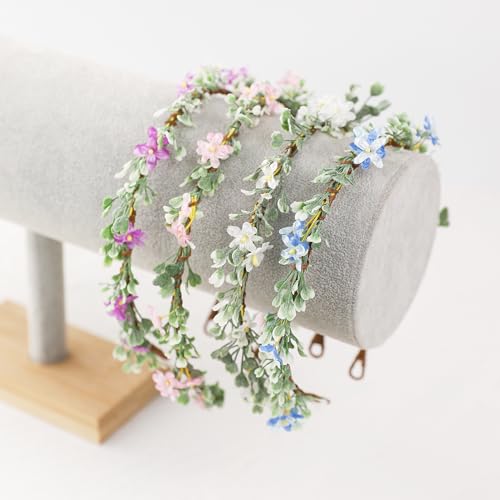 Handmade Pink Flower Crown for Girls Bridal Headband