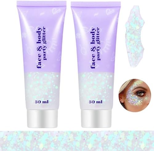 Go Ho 2PCS Fairy White Body Glitter Gel