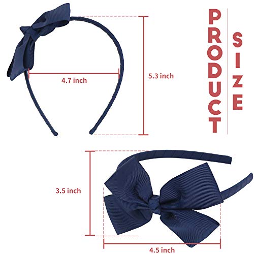 MEEDEE Navy Bow Headband for Girls