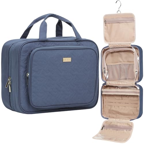 NISHEL Travel Toiletry Bag for Women - Large Capacity Aegean-Blue