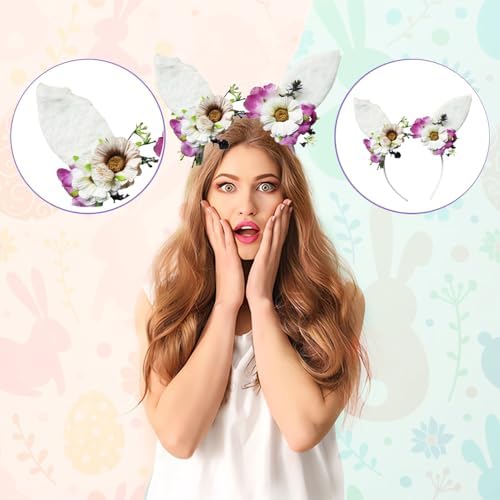 Mimeile Bunny Ears Headband for Easter Party
