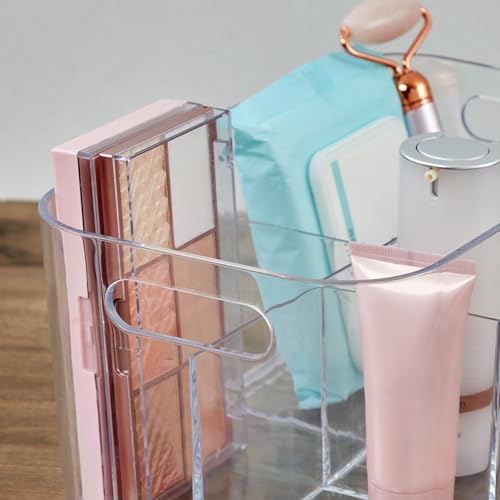 STORi Bliss 5-Compartment Makeup Organizer Clear Plastic Rectangular BPA-Free USA Made