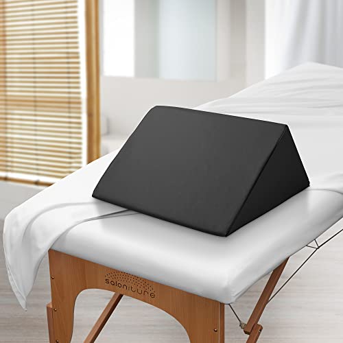 Saloniture Triangle Wedge Massage Table Bolster - Black 1