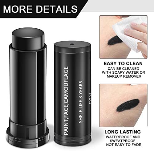 Rismise 3pcs Football Eye Black Paint Stick for Sports Halloween