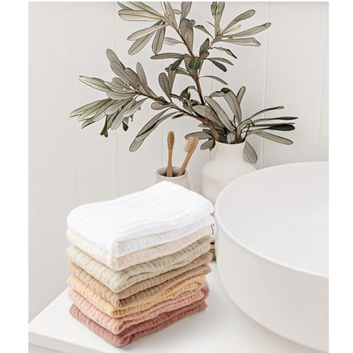 Konssy 7-Pack Soft Cotton Face Cloths