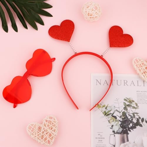 GAFATORY Heart Headband and Sunglasses Set 1