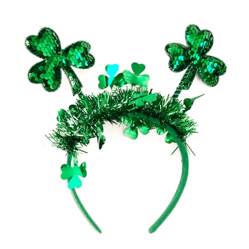 St Patricks Day Green Headbands with Sequin Designs 1 Pack