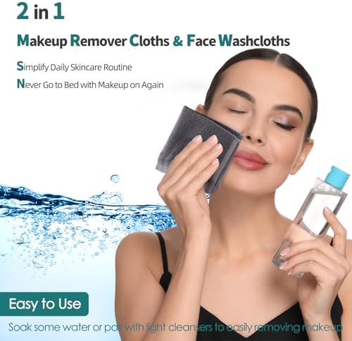 Jeffsun 6-Pack Face Wash Cloths 10x10 Inch Reusable Skin Friendly Towels