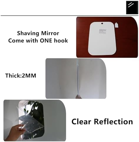 2 Pack Shatterproof Shower Mirror for Shaving Makeup