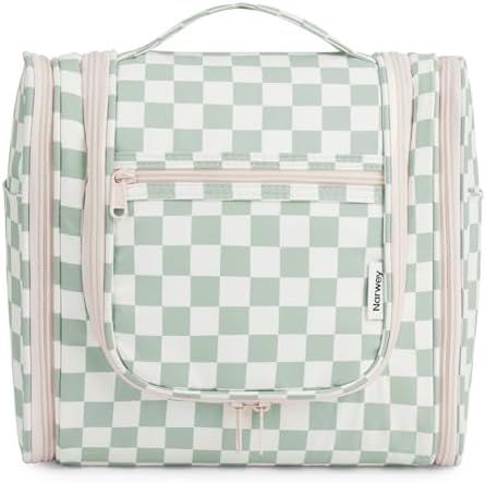 Narwey Checked Hanging Travel Toiletry Bag for Women