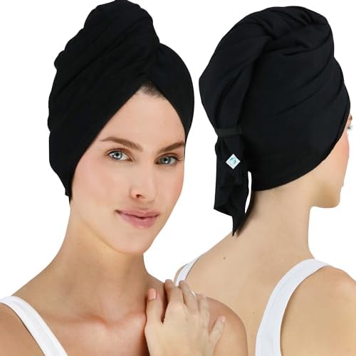 Hair RePear Anti Frizz Cotton Towel Wrap Black 29 x 45