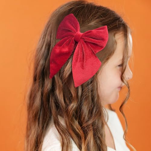 DED 9PCS Velvet Hair Bows with Alligator Clips for Girls