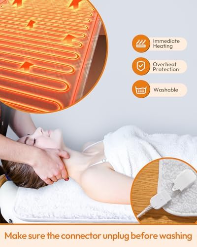 Crablux Massage Table Warmer Pad 9 Heat Settings White