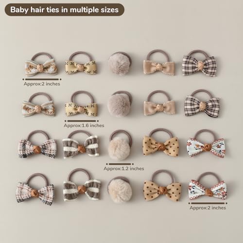 Baby Hair Ties 20 Pcs Elastic Scrunchies for Toddlers