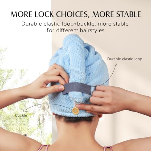 YFONG 3 Pack Microfiber Hair Towel Wrap