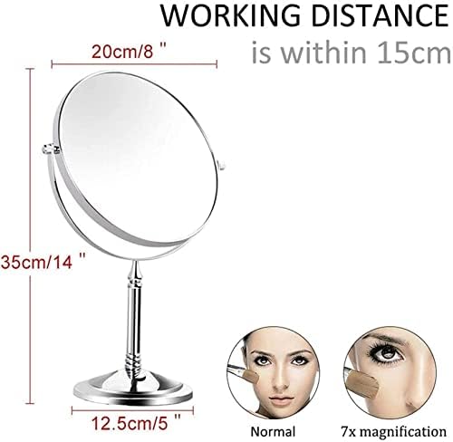 DEIHGE 8 Inch Double Sided Brass Magnifying Mirror