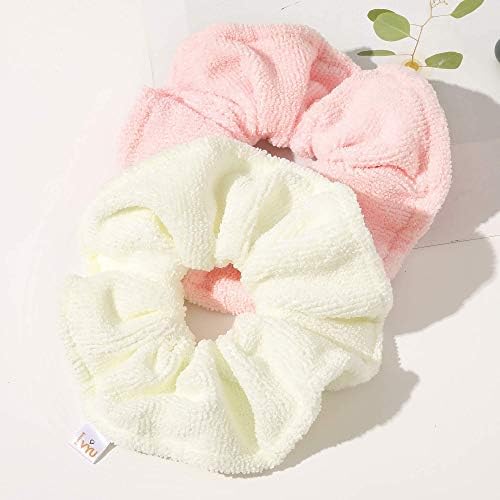 Ivyu Microfiber Hair Drying Scrunchies - 4 Pack Fast Absorbent Towel