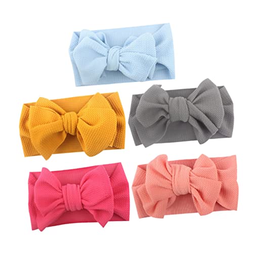 WOFASHPURET 5pcs Bowknot Headbands for Girls and Boys