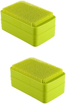 Garneck 2pcs Bath Soap Dish with Brush