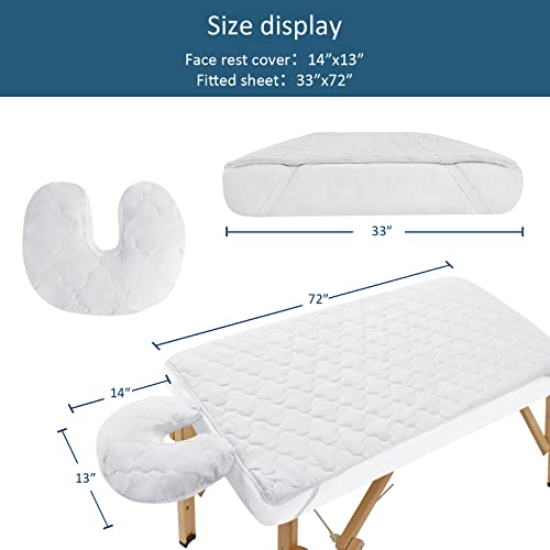 Moonsea 2-Piece Waterproof Massage Table Sheet Set Extra Soft and Durable White