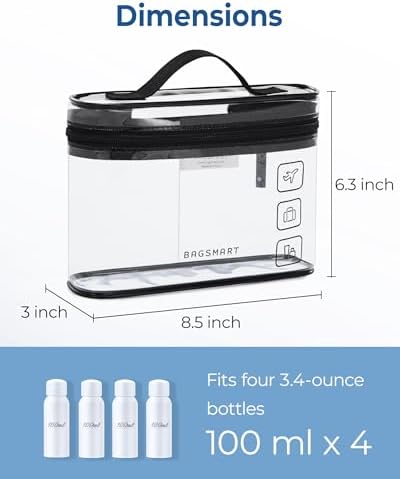 BAGSMART TSA Approved Clear Toiletry Bag 2 Pack 1
