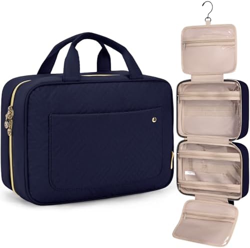 BAGSMART Toiletry Bag with Hanging Hook and 4 Compartments
