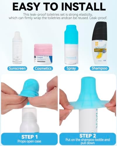 16 Pack Silicone Toiletry Sleeves Leak Proof
