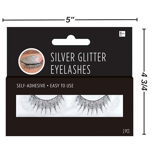 Amscan Silver Glitter Eyelashes - 475 X 5 1 Count