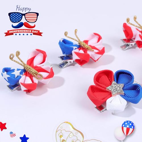 10PCS 4th of July Butterfly Hair Clips with Alligator Clips