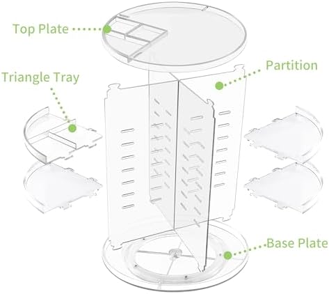 COYAHO 360 Rotating Makeup Organizer - Transparent Spinning Cosmetic Holder Shelf