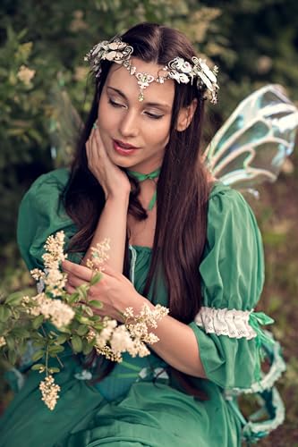 MOSTORY Elf Princess Fairy Crown Headpiece for Women Girls