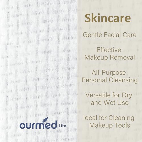 Ourmed Life Face Towels - 10x12 XL Size 50 Count Biodegradable