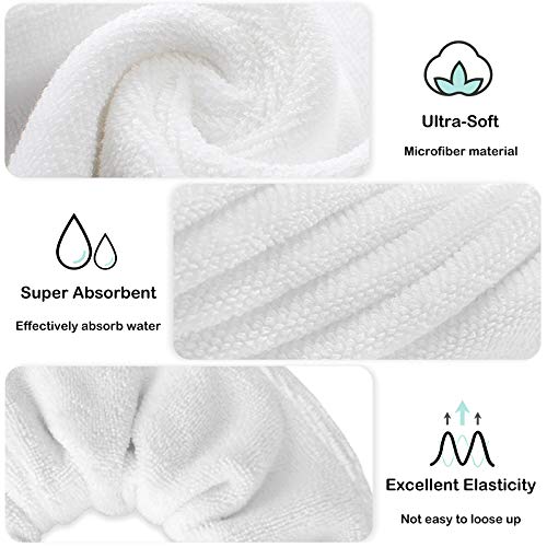 IVARYSS Super Absorbent Microfiber Towel Scrunchies 4PCS