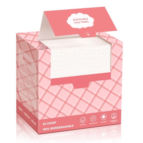 ICOTLE 50 Pack Disposable Face Towels 10x12